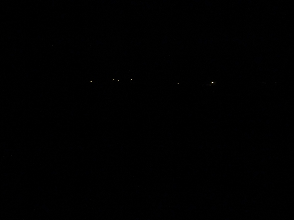 A few lights in the distance